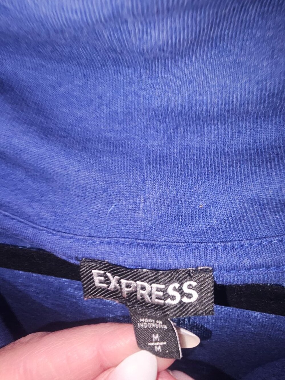 Express Sexy Basics Purple Cowl Neck Tee Top Size Medium - Picture 3 of 6
